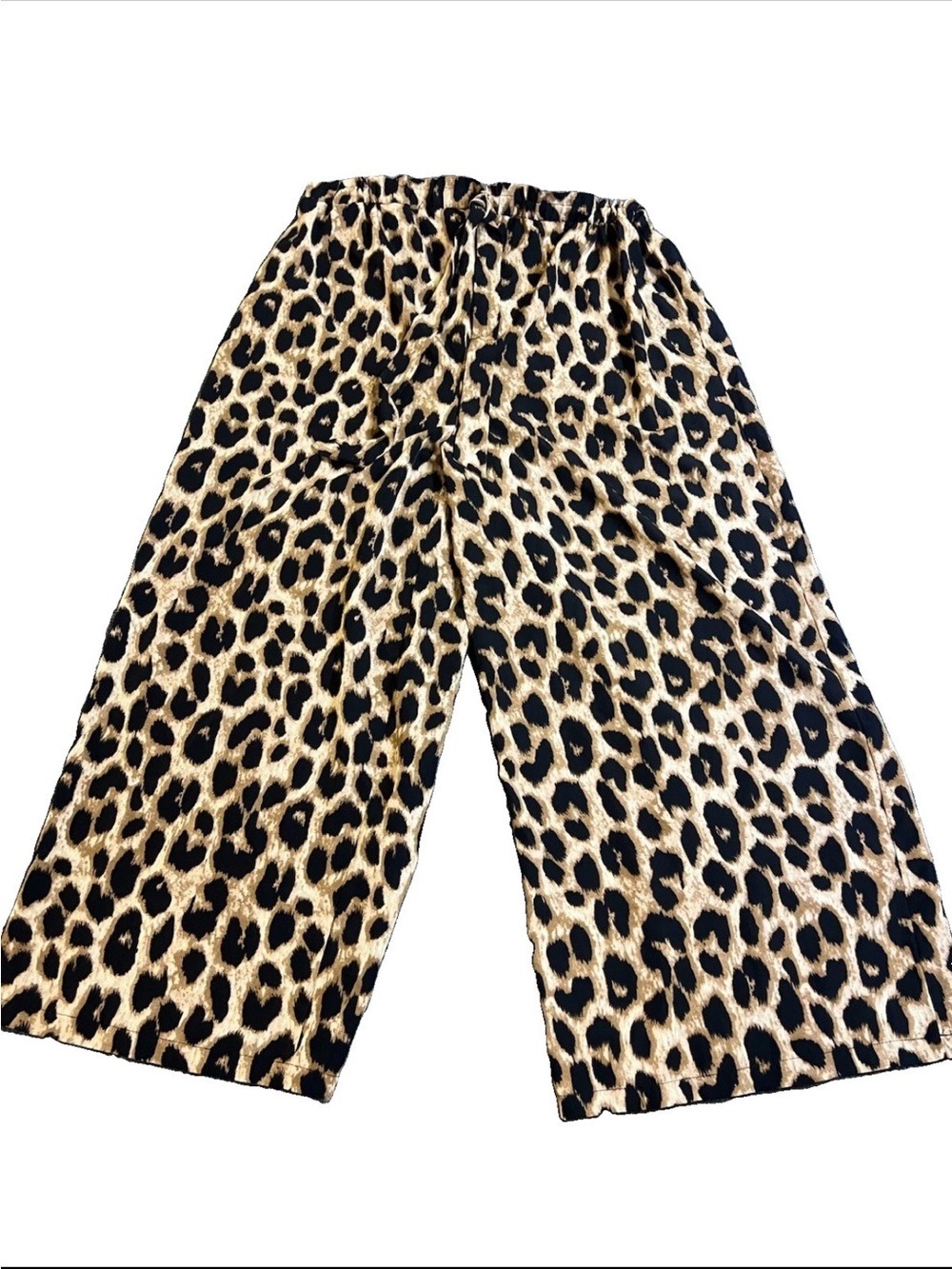 Leopard Palazzo Wide Leg Pants No Tags See Measurement. Boho Retro Hollywood - Picture 1 of 6